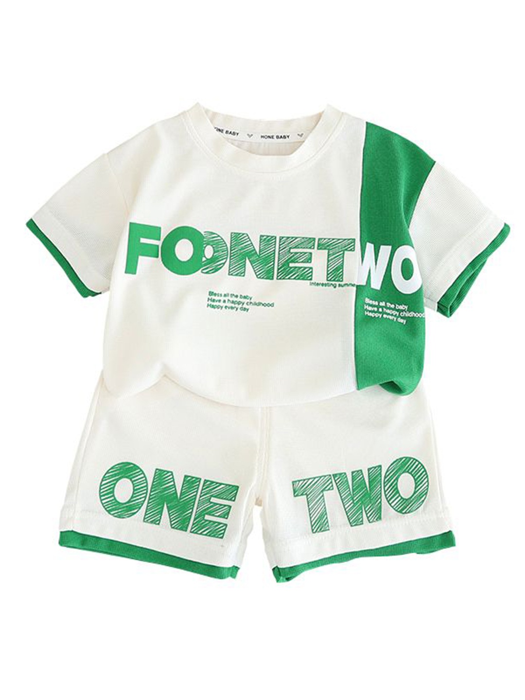 

StyleCast x Revolte Boys Printed Pure Cotton T-shirt With Shorts, White
