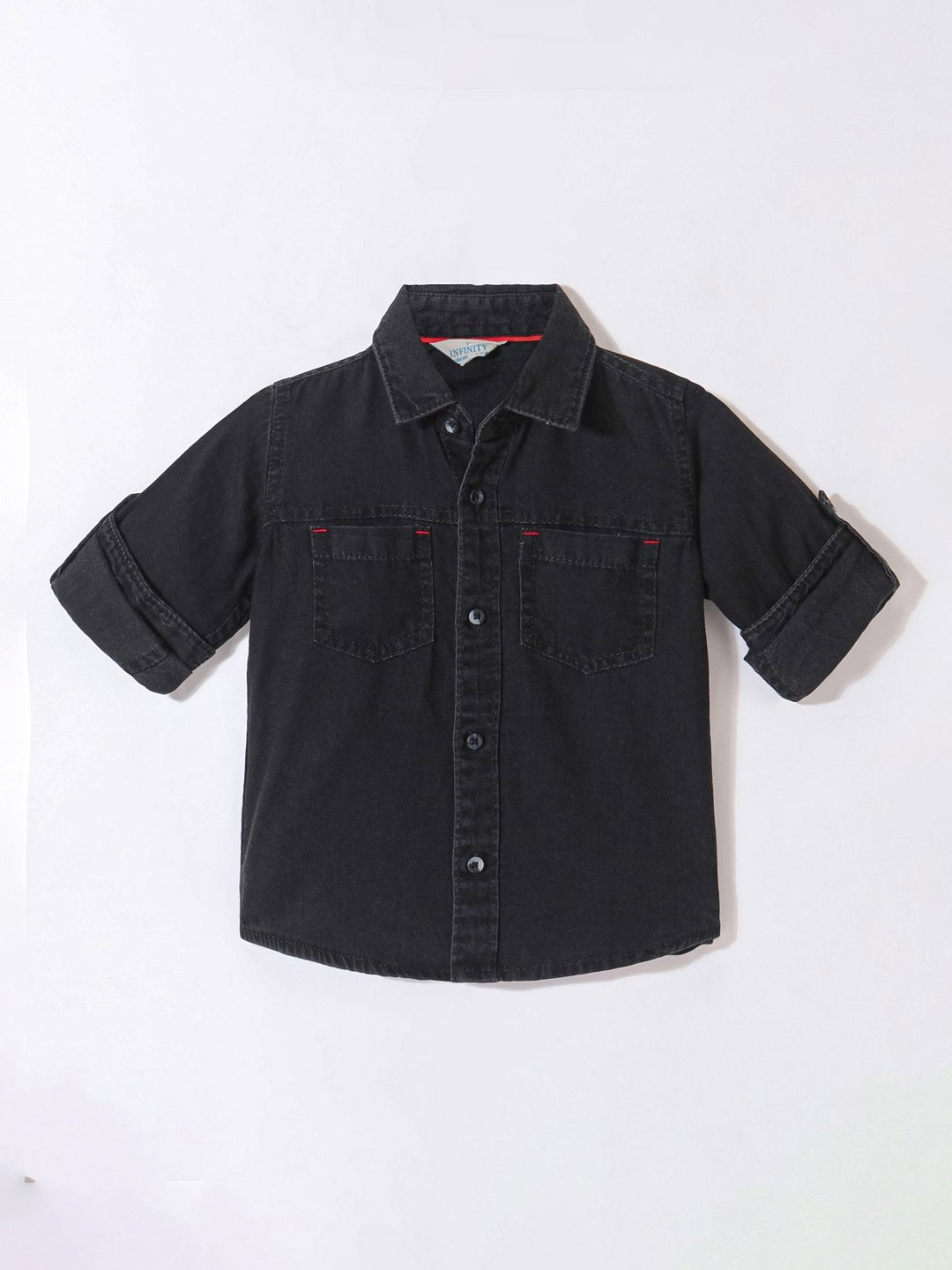 

Infinity Boys Opaque Casual Shirt, Black