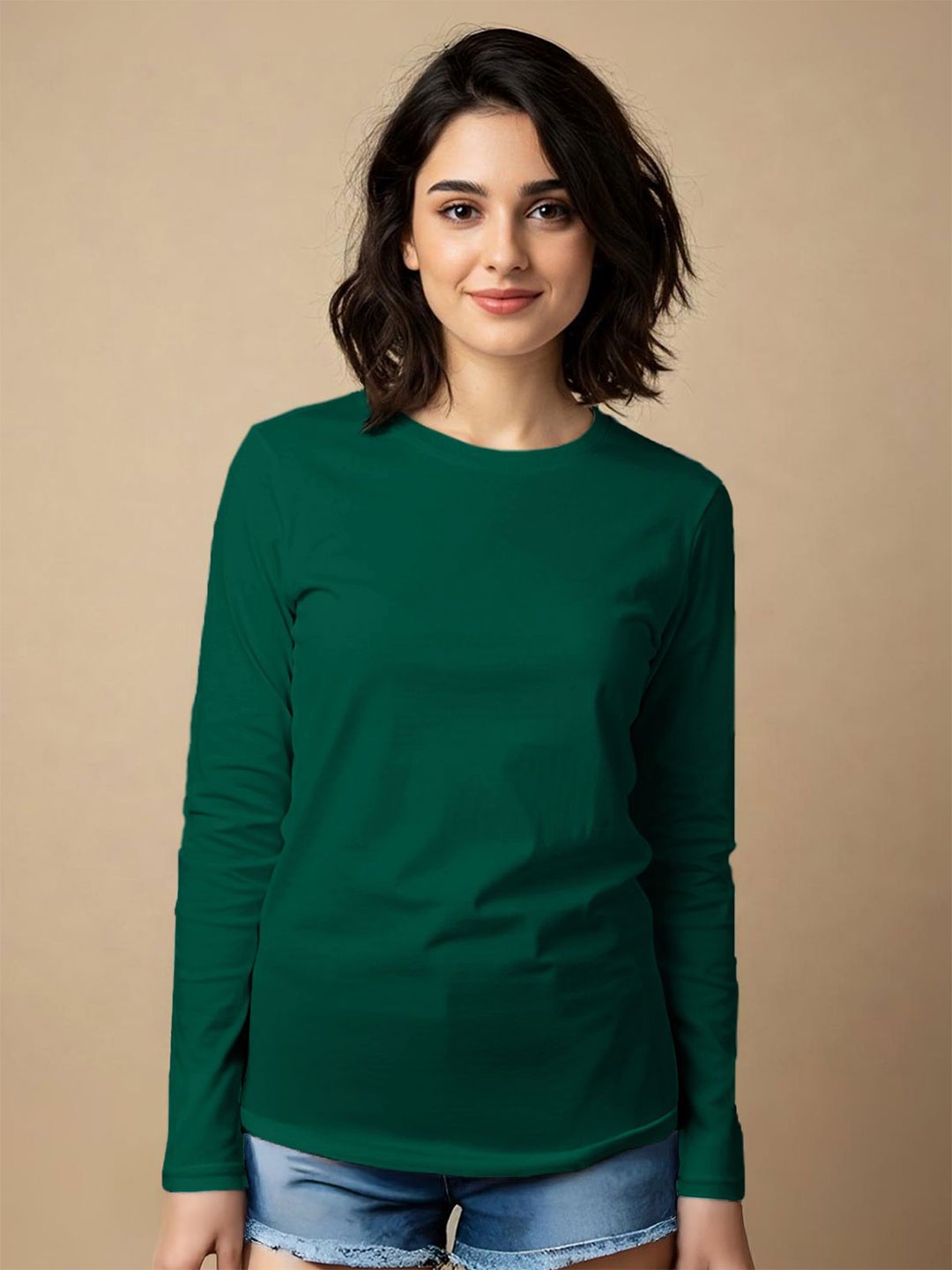 

JUNEBERRY Women Applique T-shirt, Green