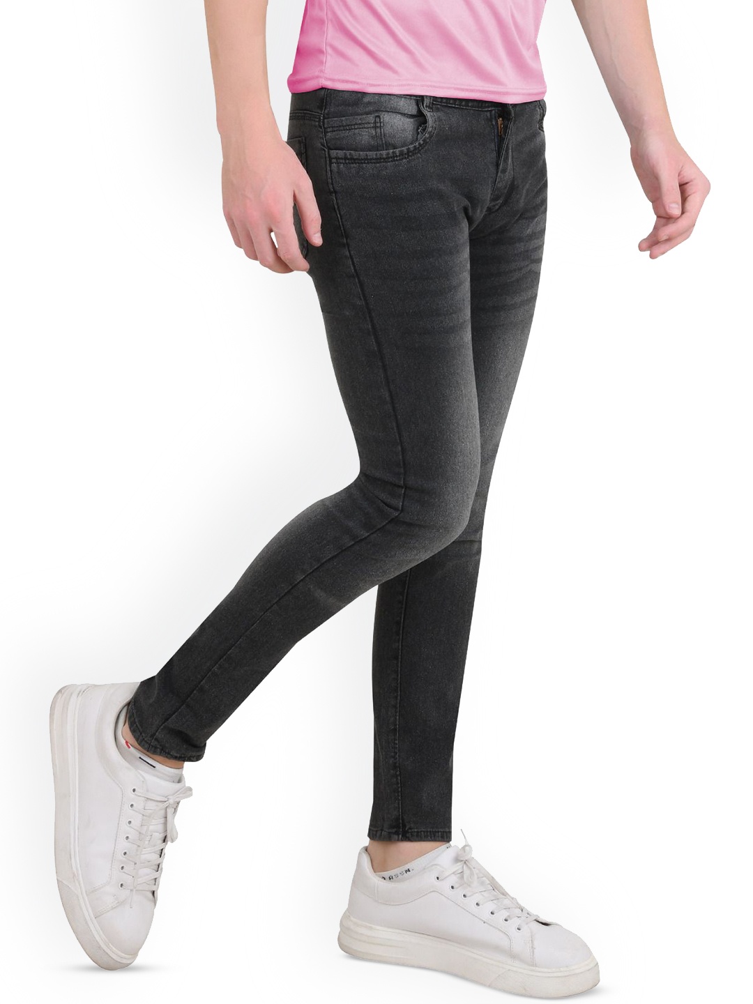 

LINARIA Men Classic Slim Fit Slash Knee Jeans, Grey