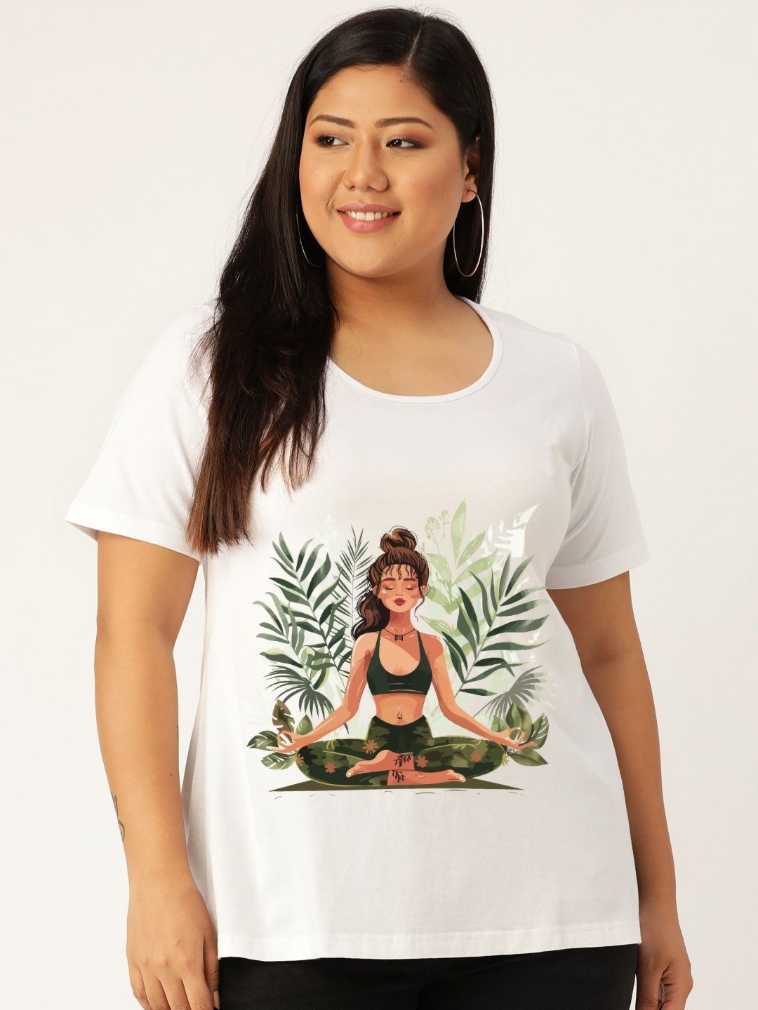 

theRebelinme Women Printed T-shirt, White