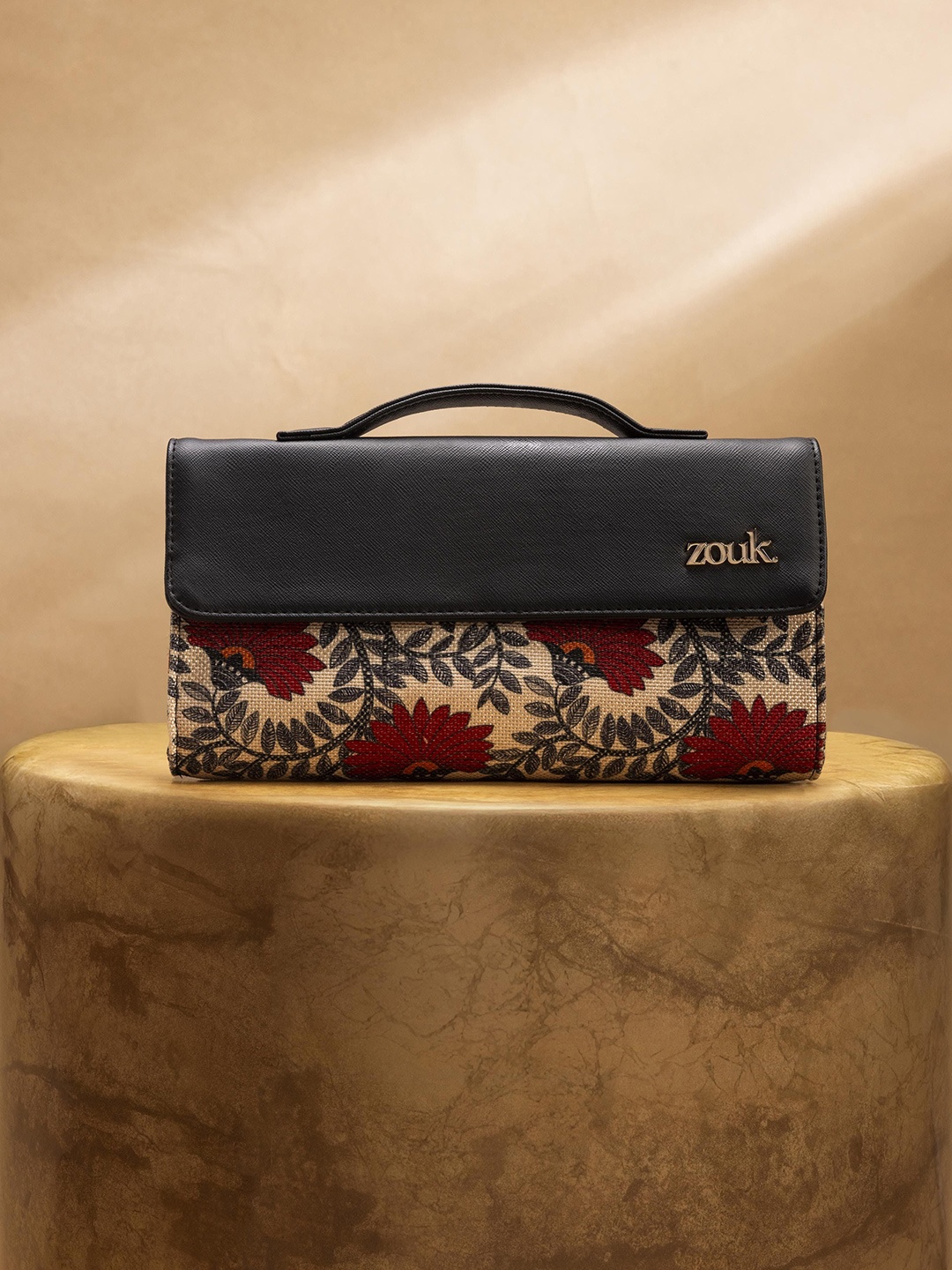 

ZOUK Rhea Kapoor Nawabi Couture Printed Water Resistance Envelope Clutch, Red