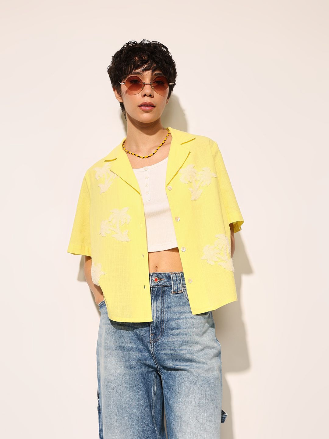 

ONLY Women Opaque Casual Shirt, Yellow