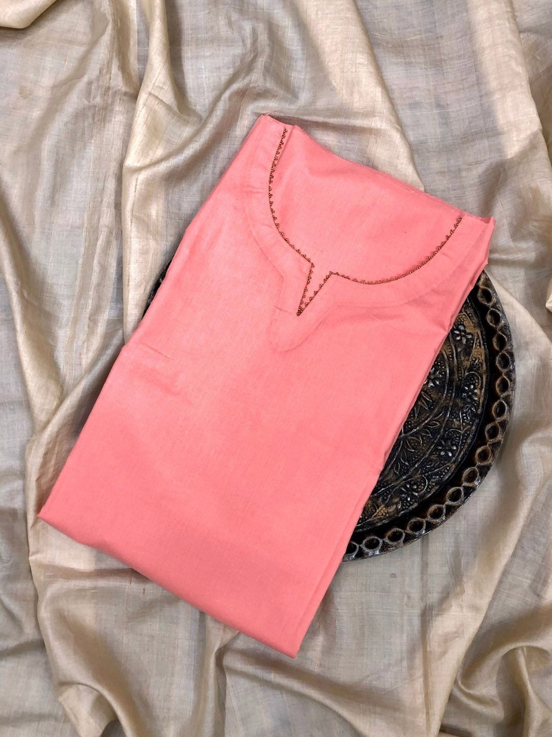 

PALASH Pure Cotton Unstitched Dress Material, Pink
