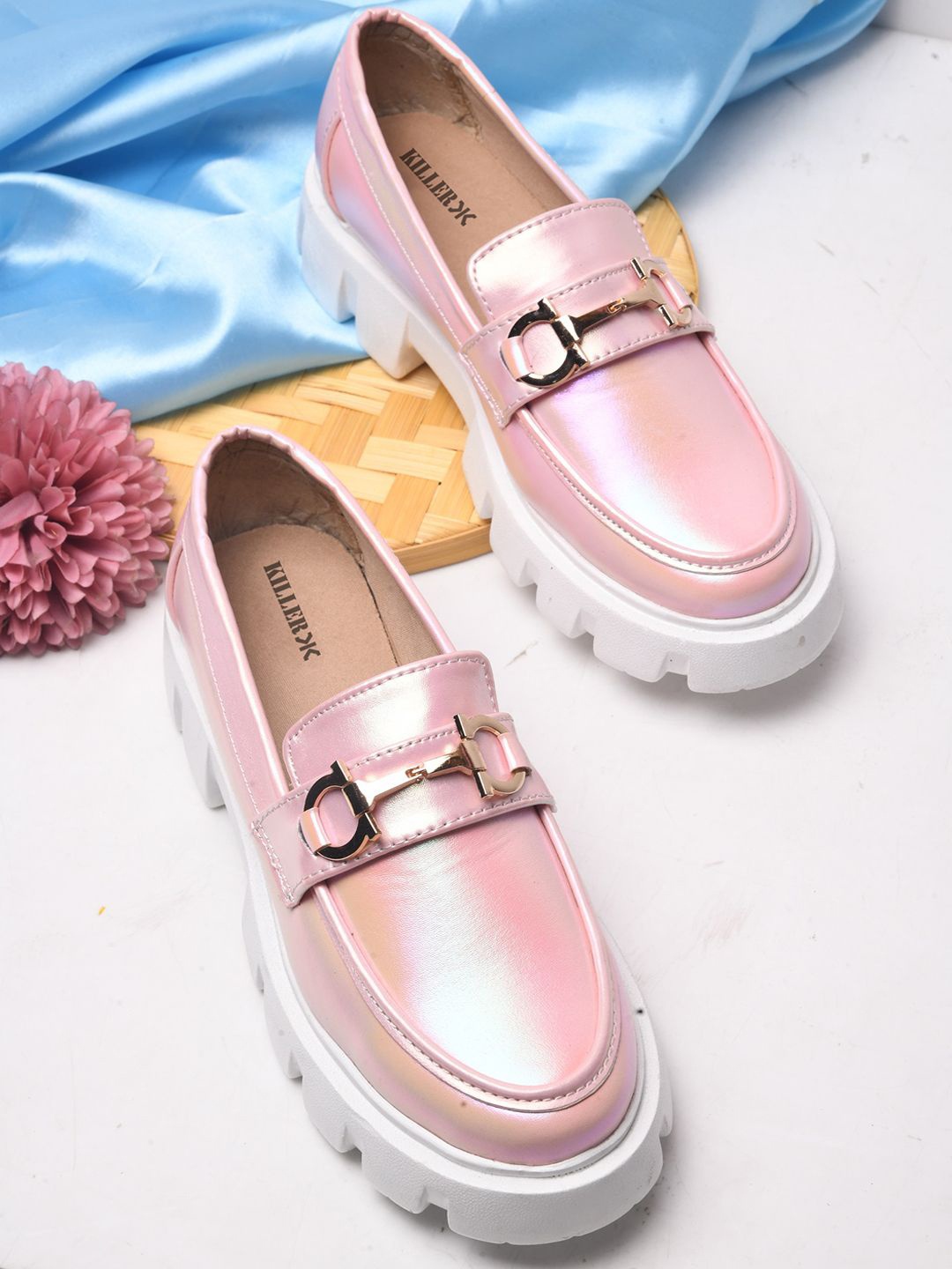 

Killer Women Patent Leather Loafers, Nude