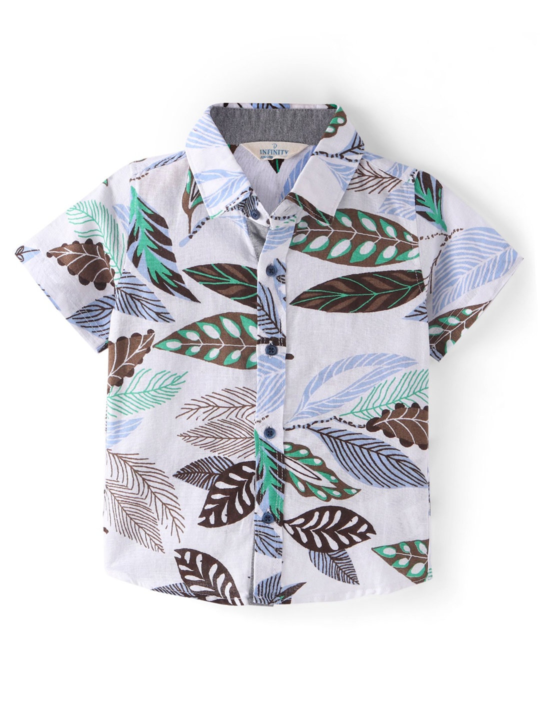 

Infinity Boys Tailored Fit Floral Opaque Printed Casual Shirt, White
