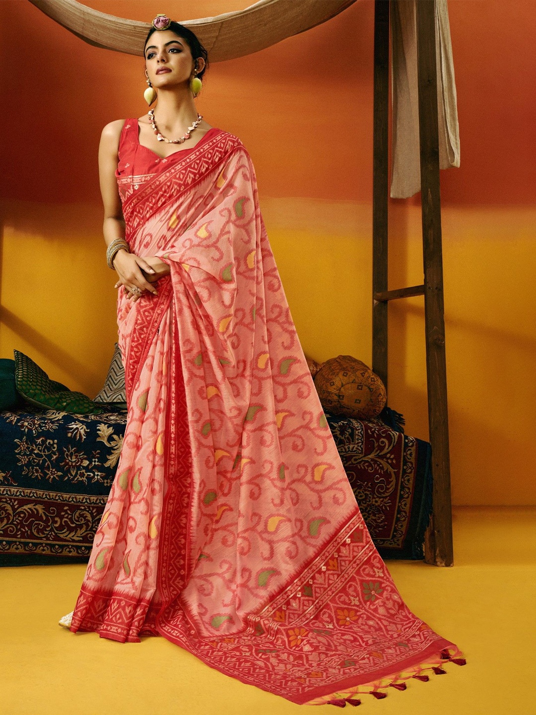 

MySilkLove Faded Pink Handloom Jamdani Saree