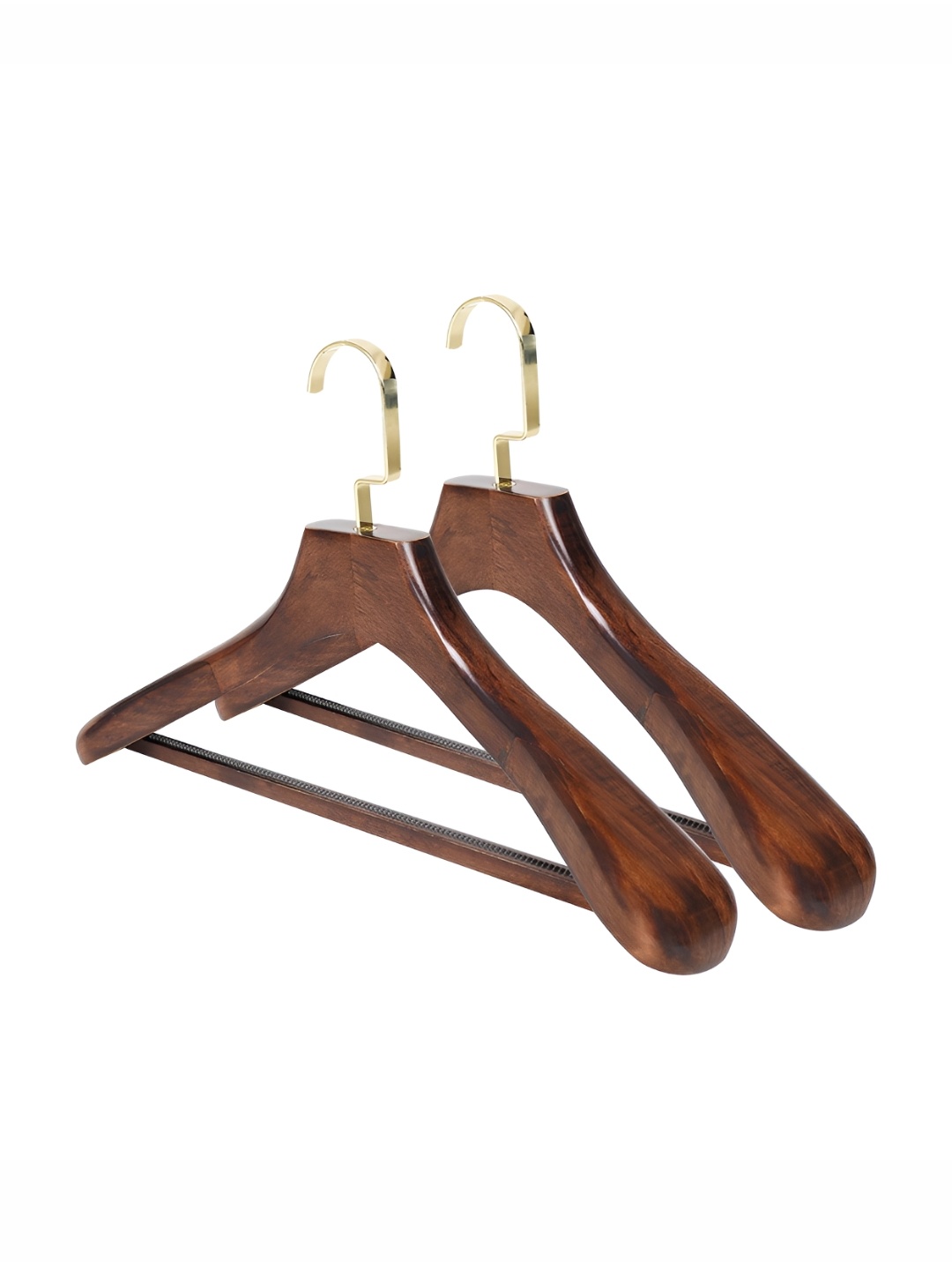 

ADA Handicraft Set Of 2 Wooden Clothes Hangers, Brown