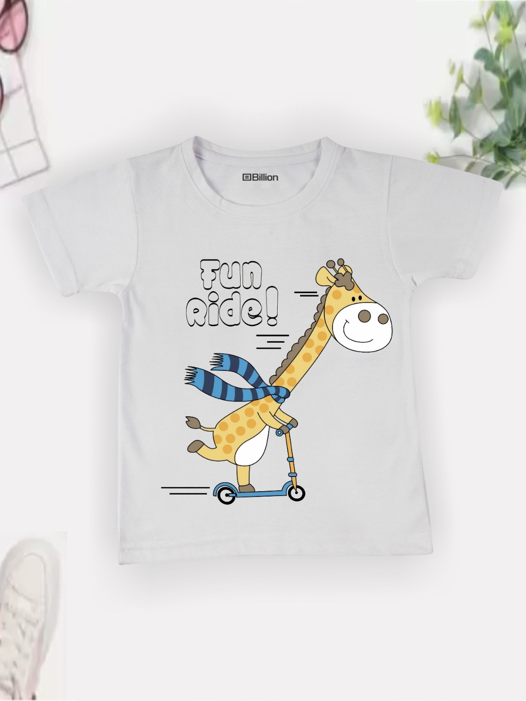 

Billion Boys Printed Bio Finish Applique T-shirt, White