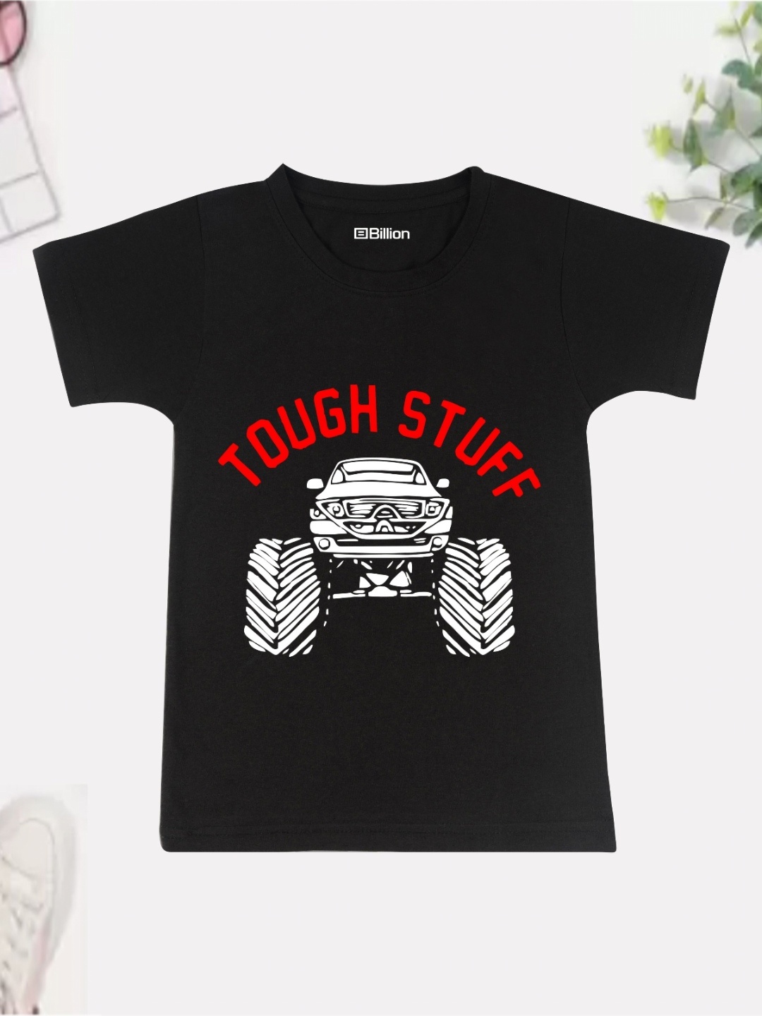 

Billion Boys Printed Extended Sleeves Bio Finish Applique T-shirt, Black