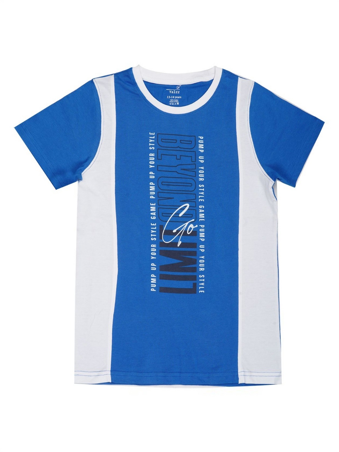 

YALZZ Boys Colourblocked Applique T-shirt, Blue