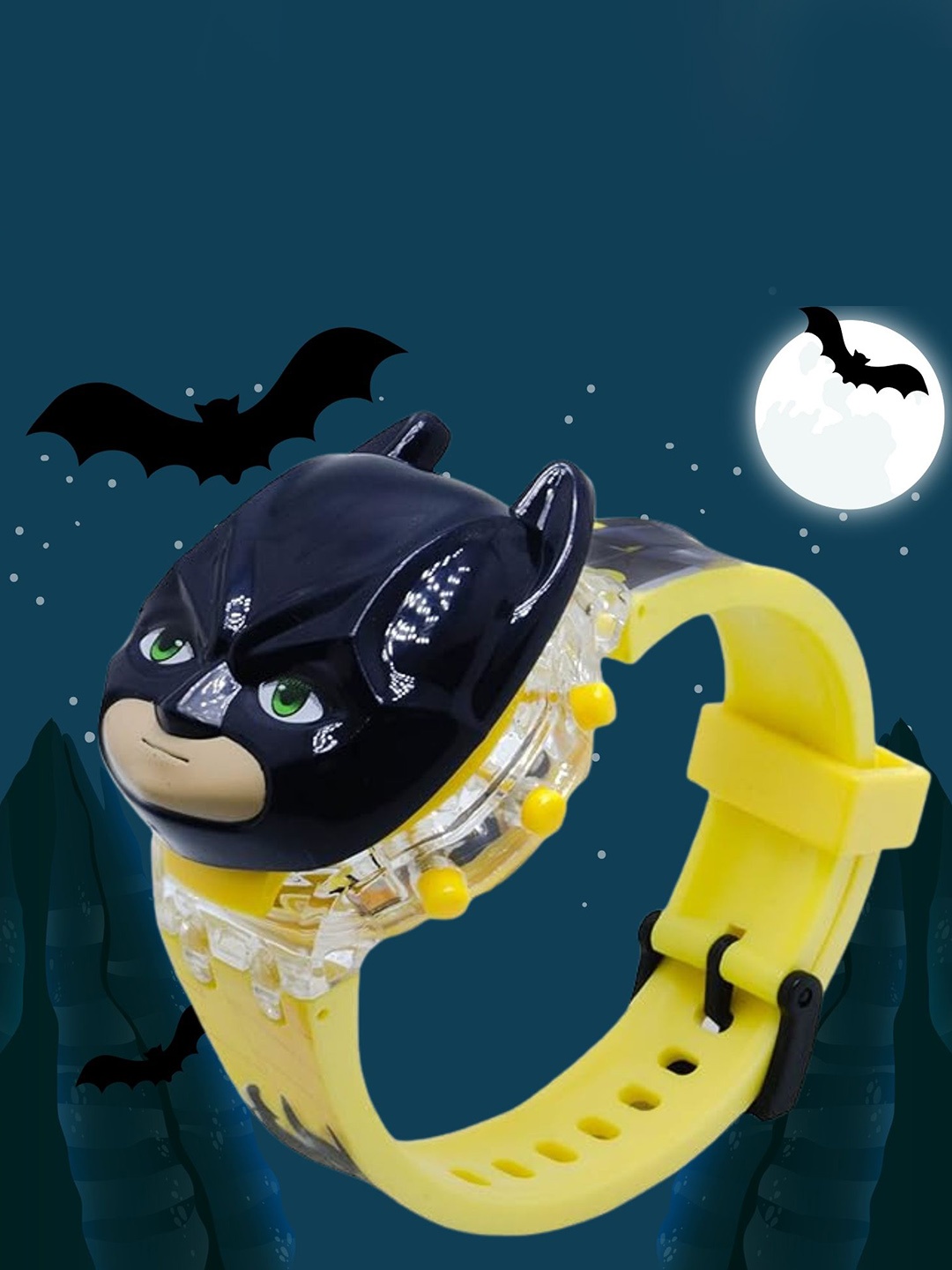 

SWADESI STUFF Kids Dial & Straps Digital Automatic Watch 3D BATMAN 99, Black