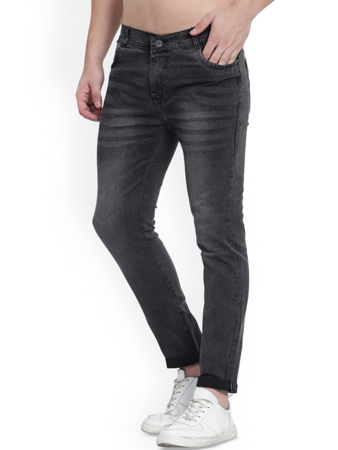 

LINARIA Men Classic Slim Fit Mid-Rise Heavy Fade Jeans, Grey