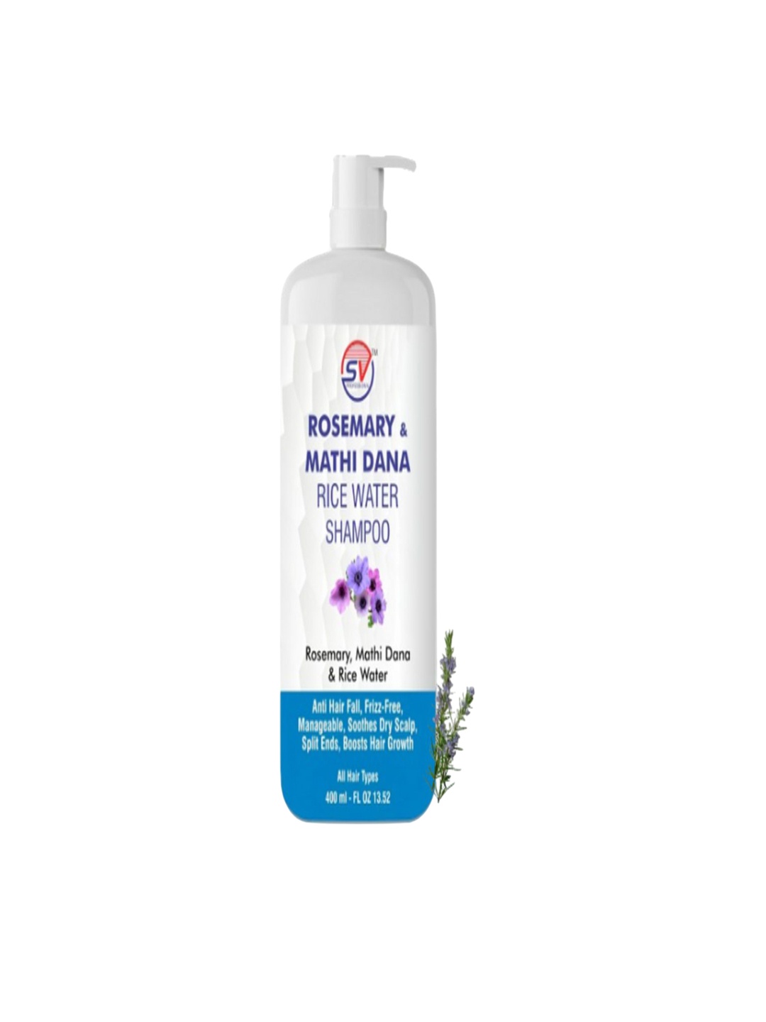 

SV PROFESSIONAL Rosemary & Mathi Dana Rice Water Shampoo - 400 ml, Pink
