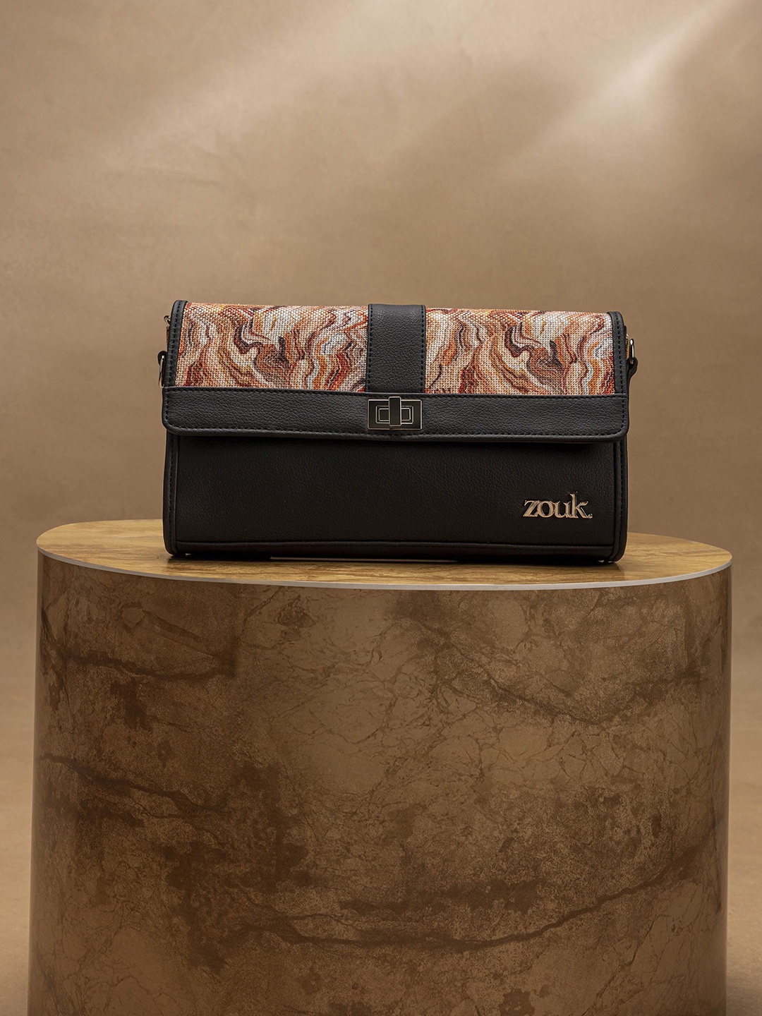

ZOUK Tarini Printed Water Resistance Purse Clutch, Black