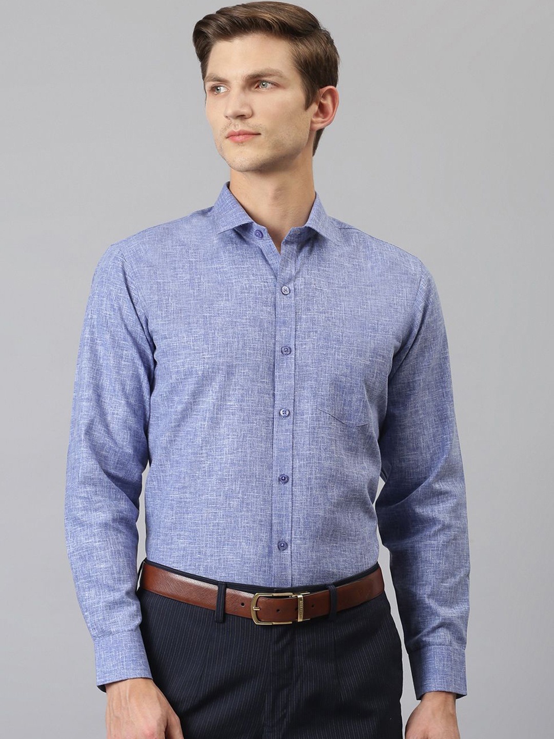 

ACCOX Men Comfort Opaque Formal Shirt, Blue