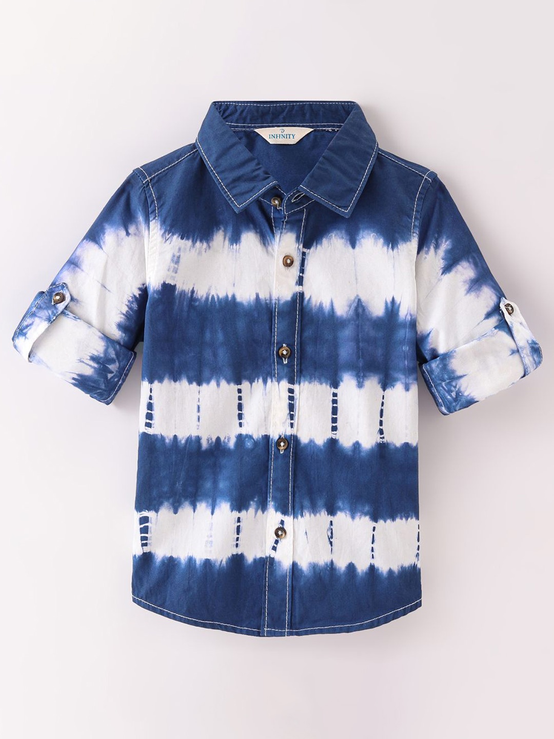 

Infinity Boys Opaque Printed Casual Shirt, Navy blue