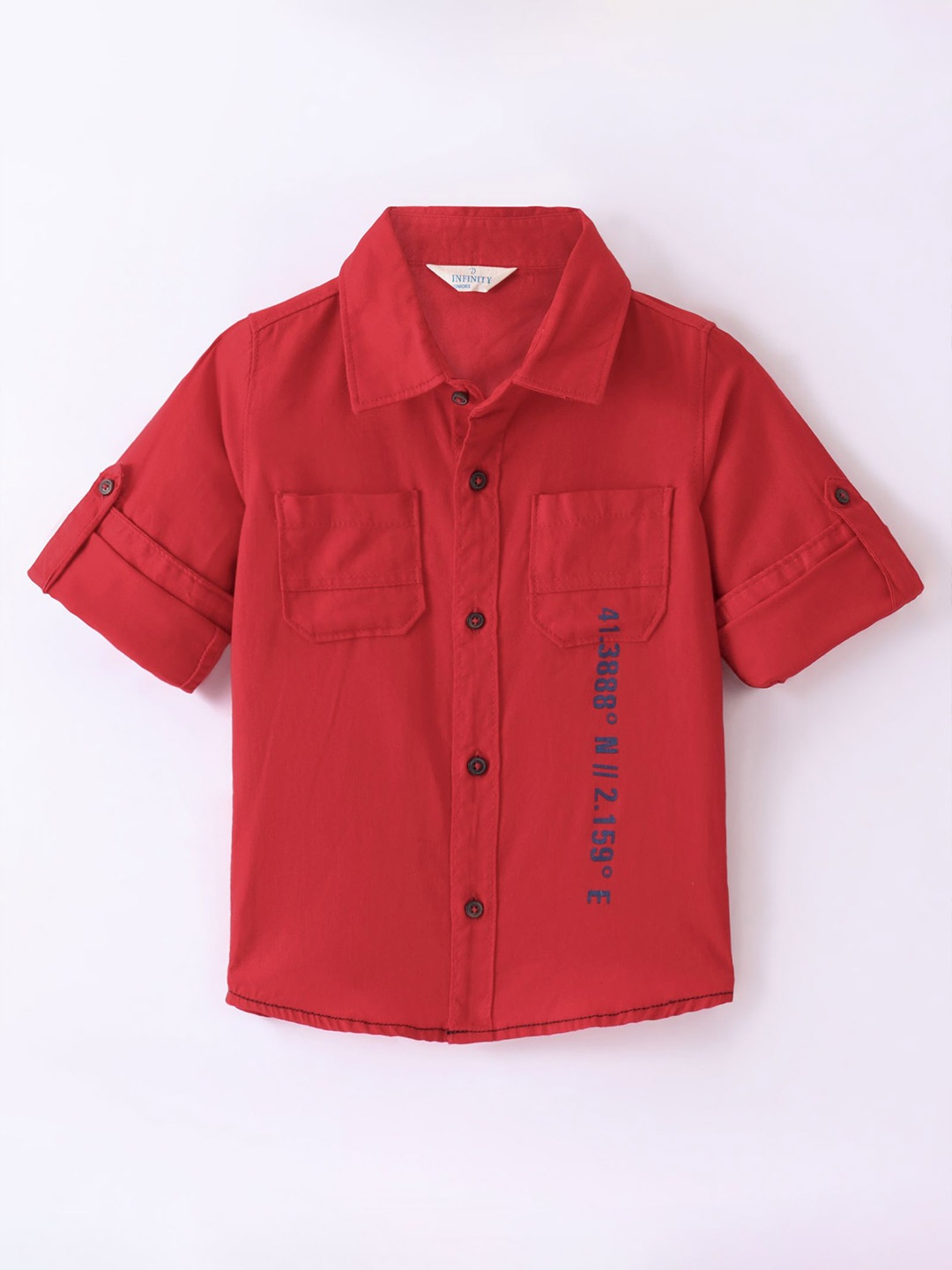 

Infinity Boys Opaque Casual Shirt, Red