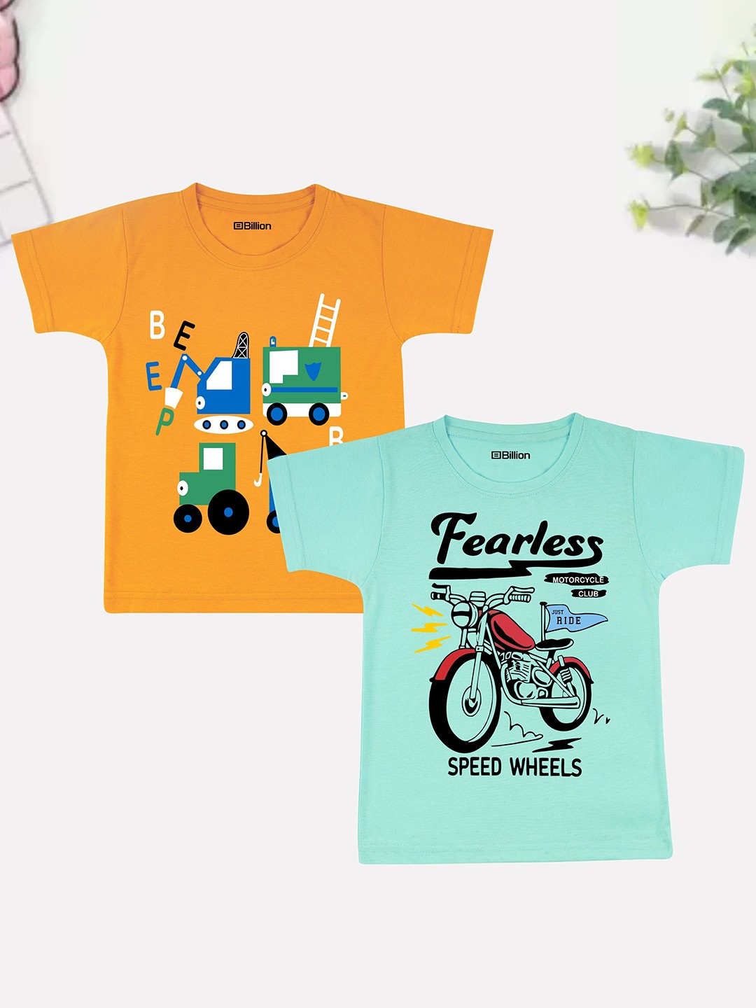 

Billion Boys 2 Printed Bio Finish Applique T-shirt, Multi