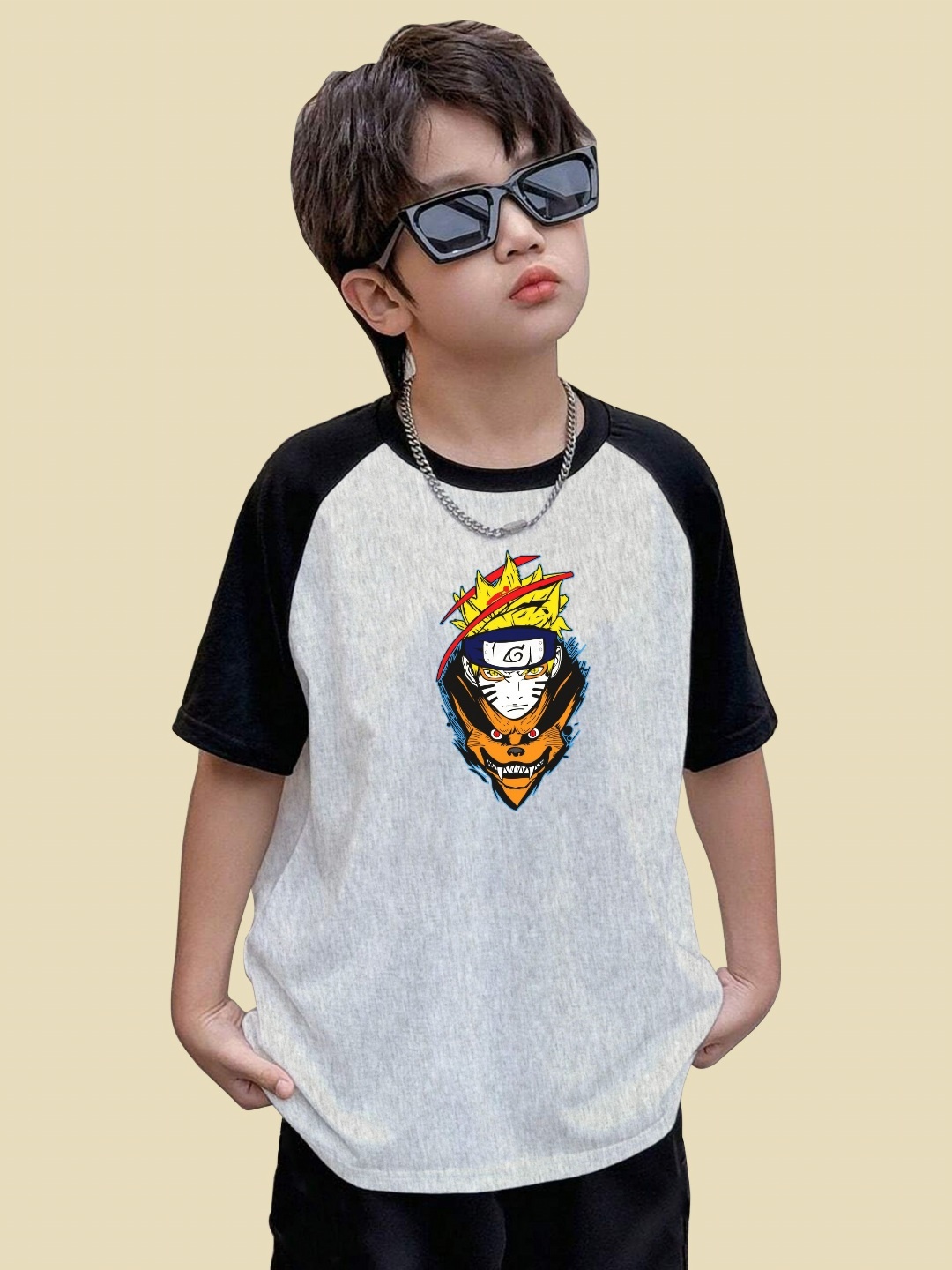 

BAESD Boys Printed T-shirt, Grey