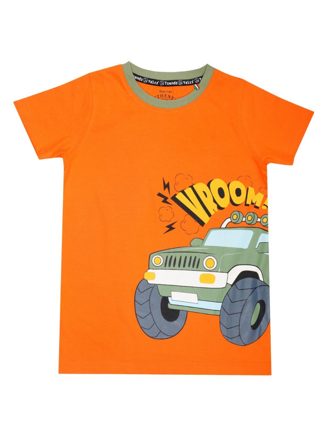 

YALZZ Boys Printed Applique T-shirt, Orange