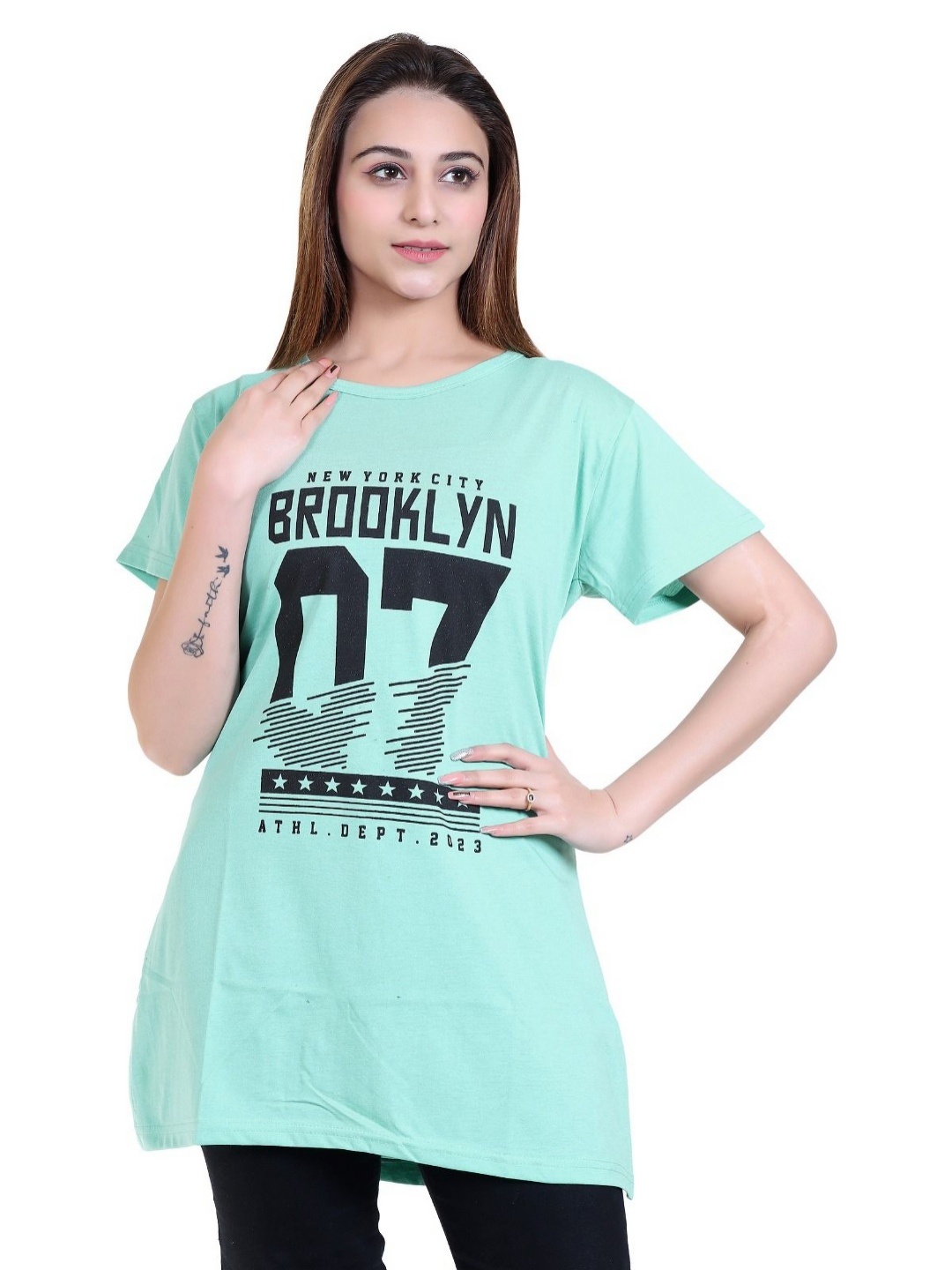 

RG BY S.S. Clothing Women Printed T-shirt, Sea green