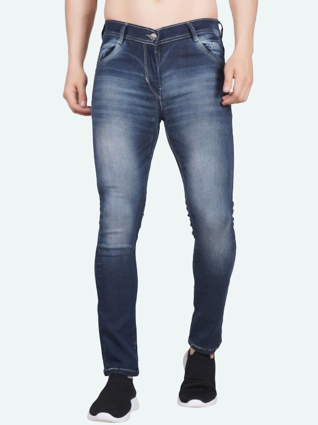 

LINARIA Men Classic Slim Fit Heavy Fade Jeans, Blue