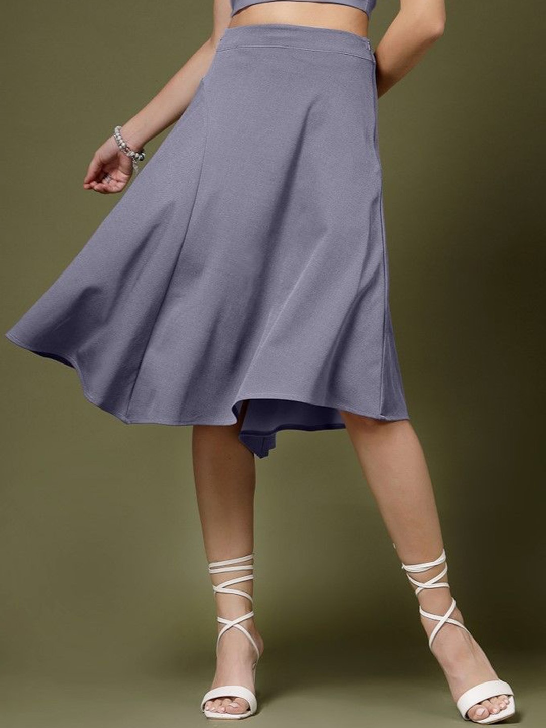 

DressBerry Women A-Line Knee Length Skirt, Purple