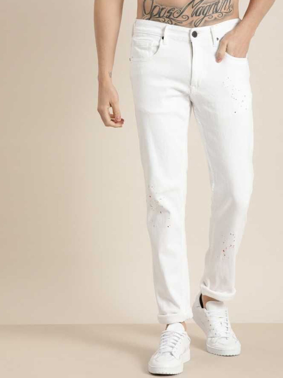 

LINARIA Men Classic Slim Fit Jeans, White