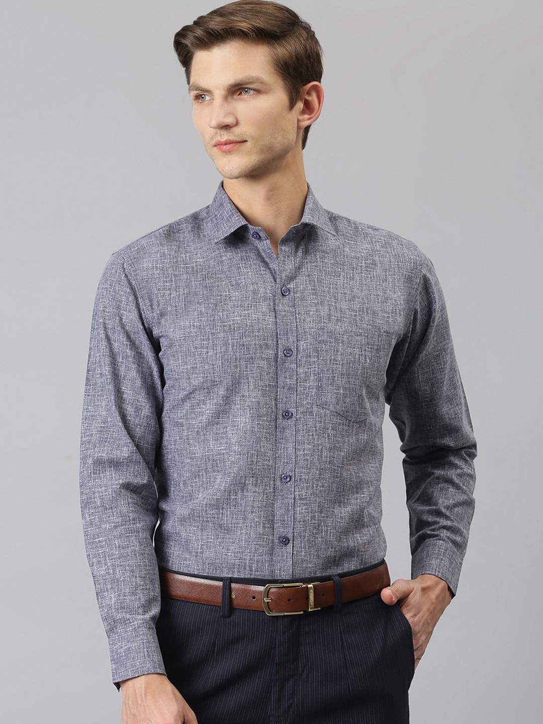 

ACCOX Men Comfort Opaque Formal Shirt, Grey