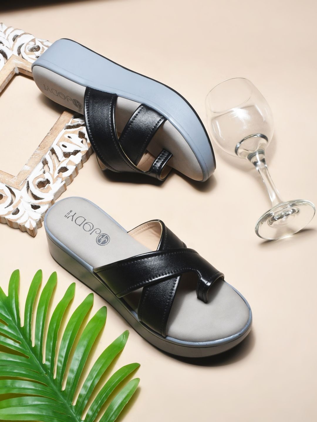 

JodyHub Women Block Sandals, Black