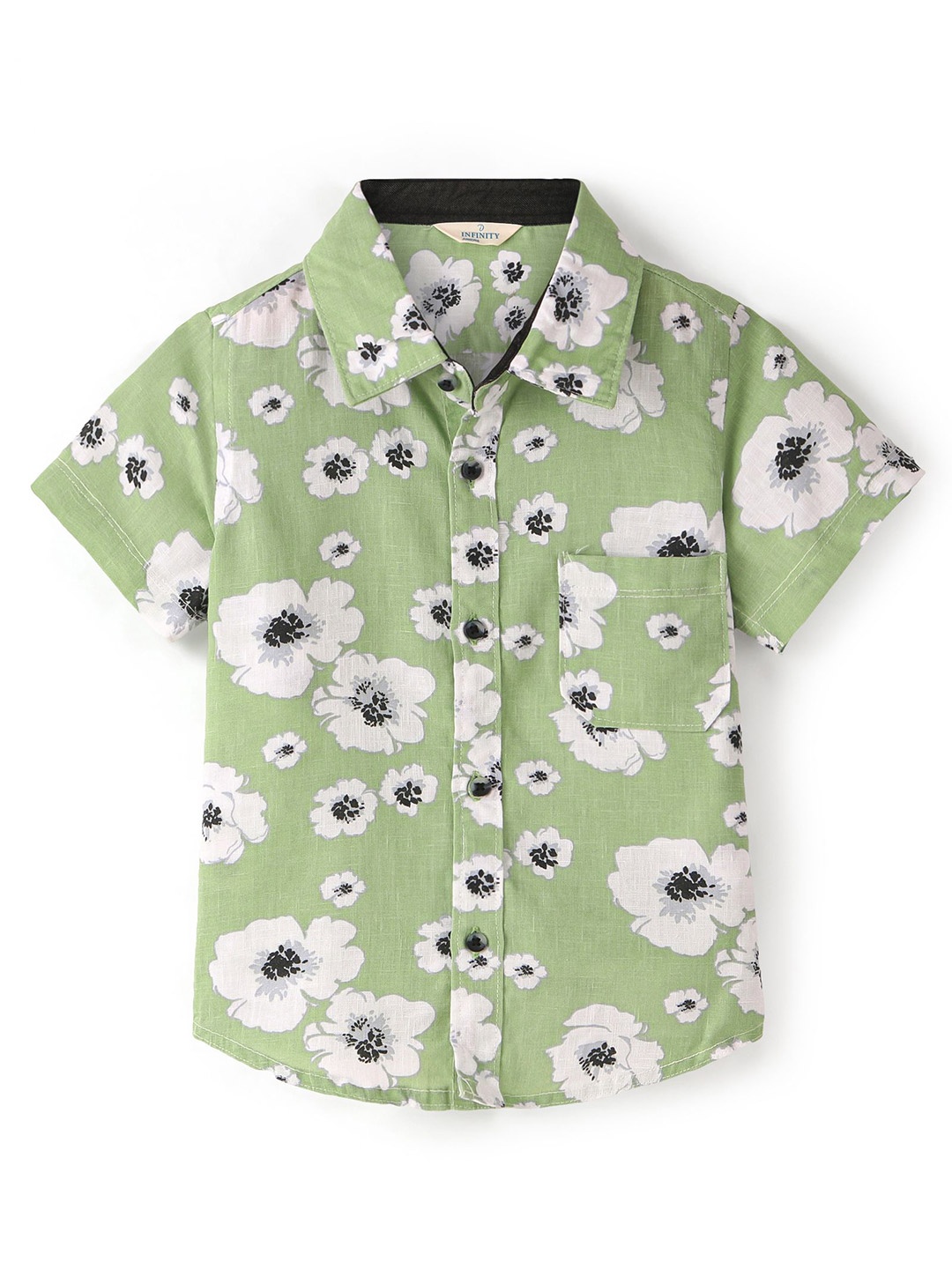 

Infinity Boys Tailored Fit Opaque Printed Casual Shirt, Green