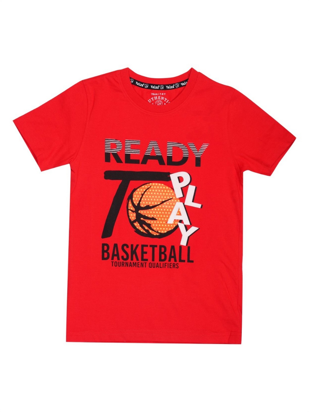 

YALZZ Boys Printed Applique T-shirt, Red
