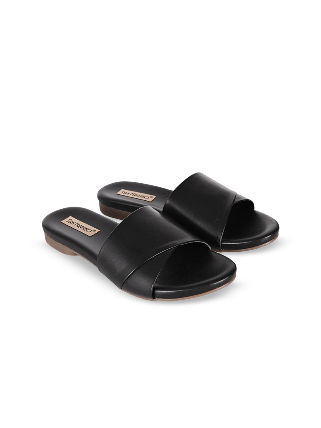 

San Marino by Shoe Bank Women Open Toe Flats, Black