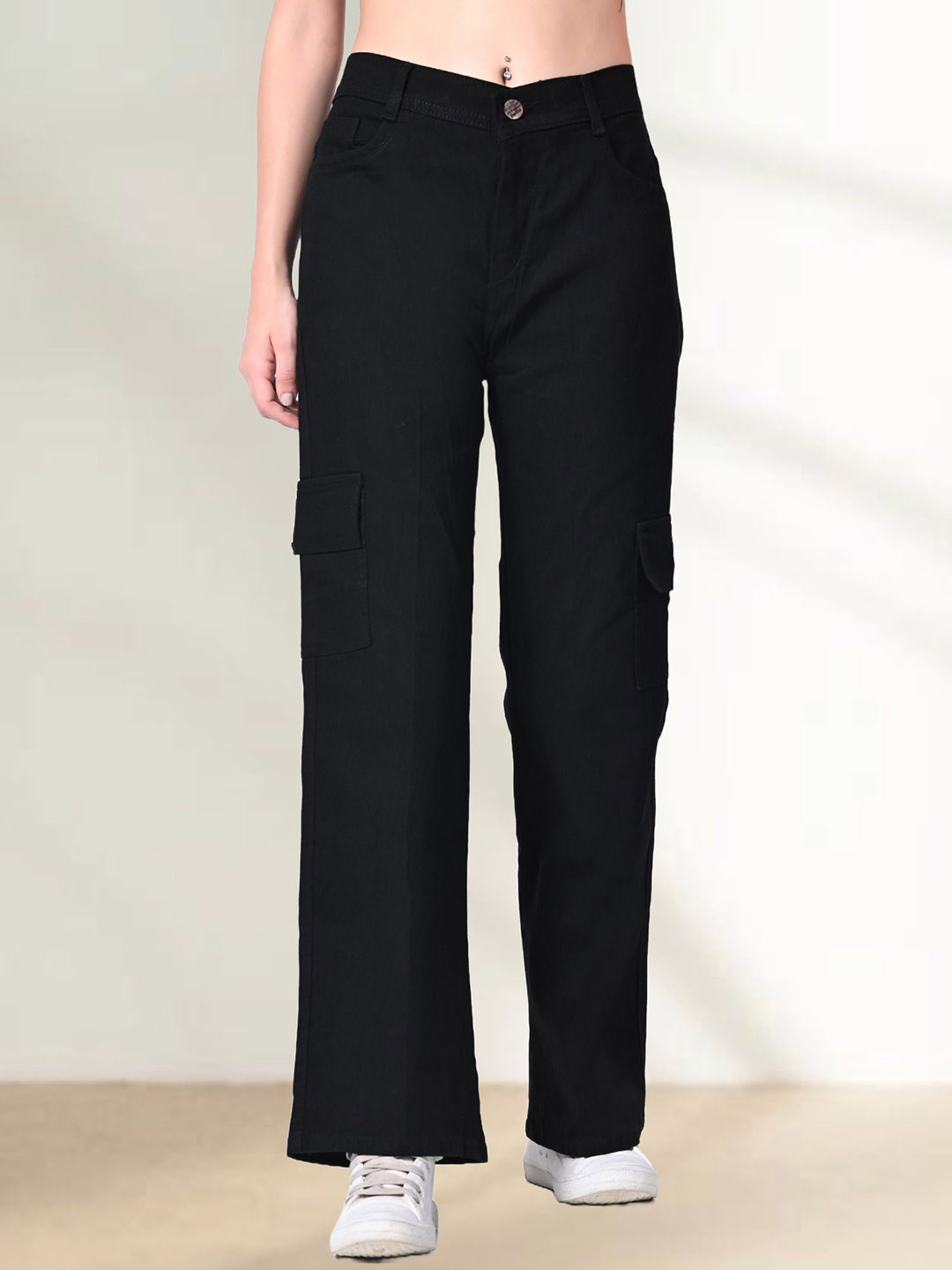

LINARIA Women Cotton Jogger Jeans, Black