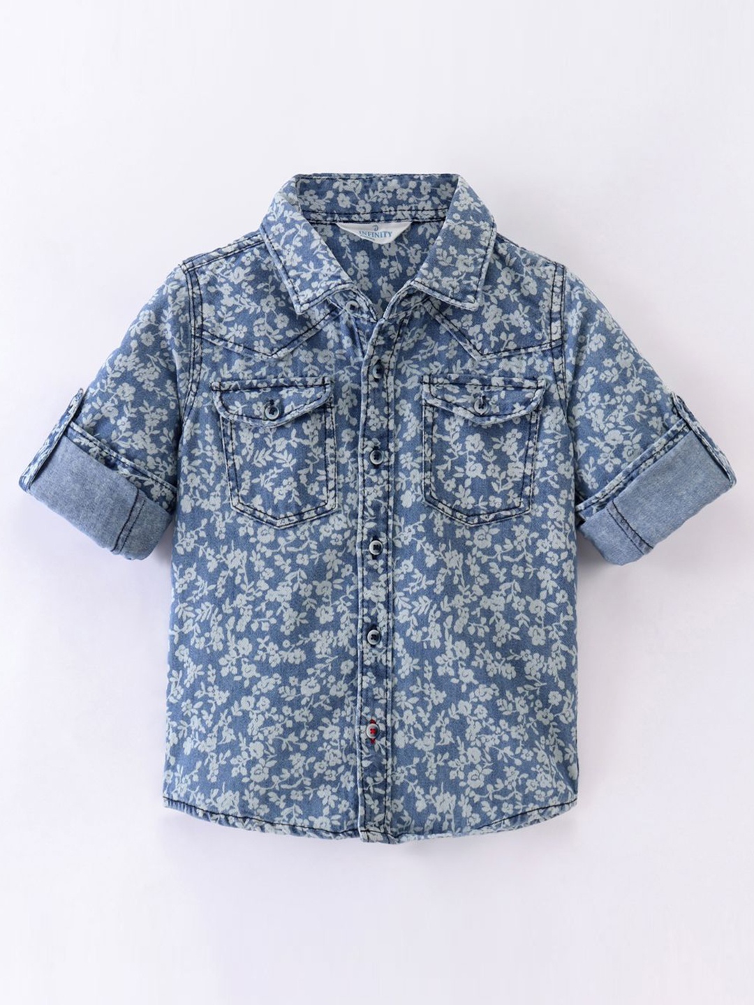 

Infinity Boys Floral Opaque Printed Casual Shirt, Blue