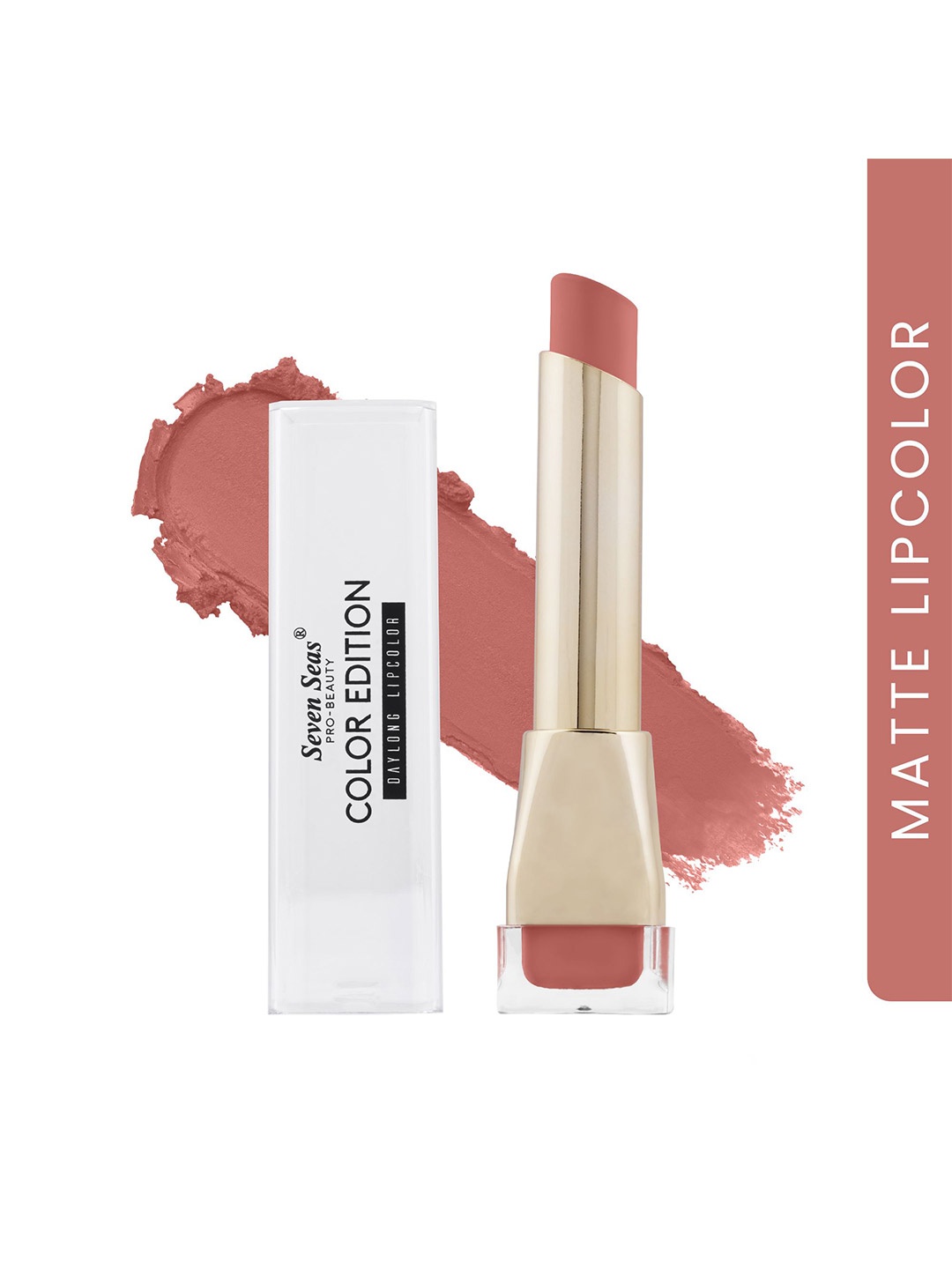 

Seven Seas Color Edition Day Long Waterproof Matte Lip Color 3.5 g- Shade 327, Peach
