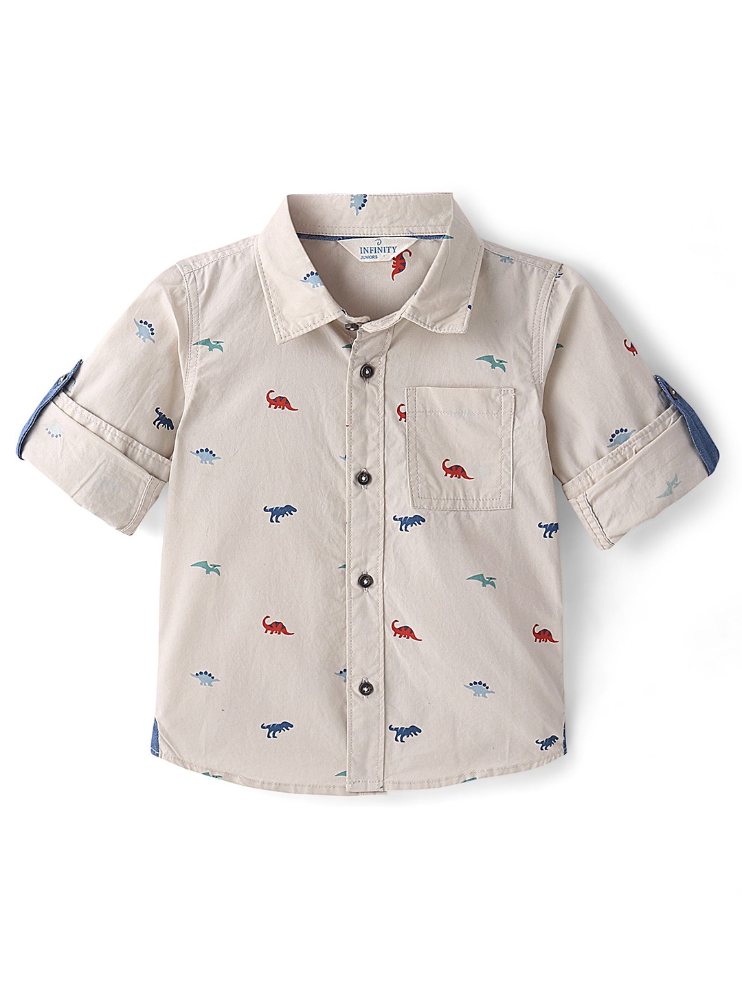 

Infinity Boys Opaque Printed Casual Shirt, Beige