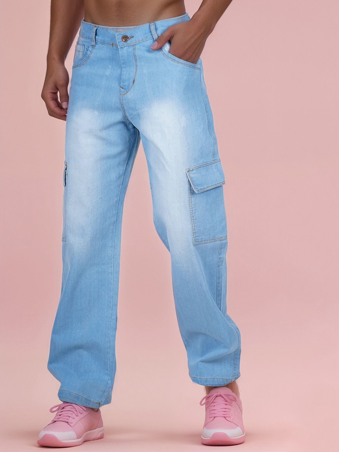 

LINARIA Men Classic Jogger Clean Look Light Fade Jeans, Blue