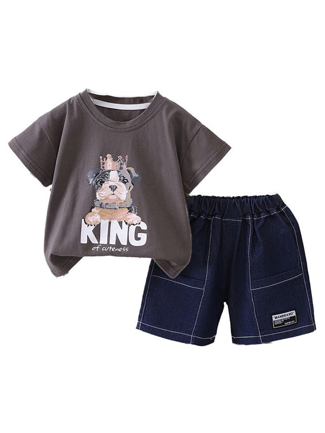 

StyleCast x Revolte Boys Printed T-shirt With Shorts, Grey
