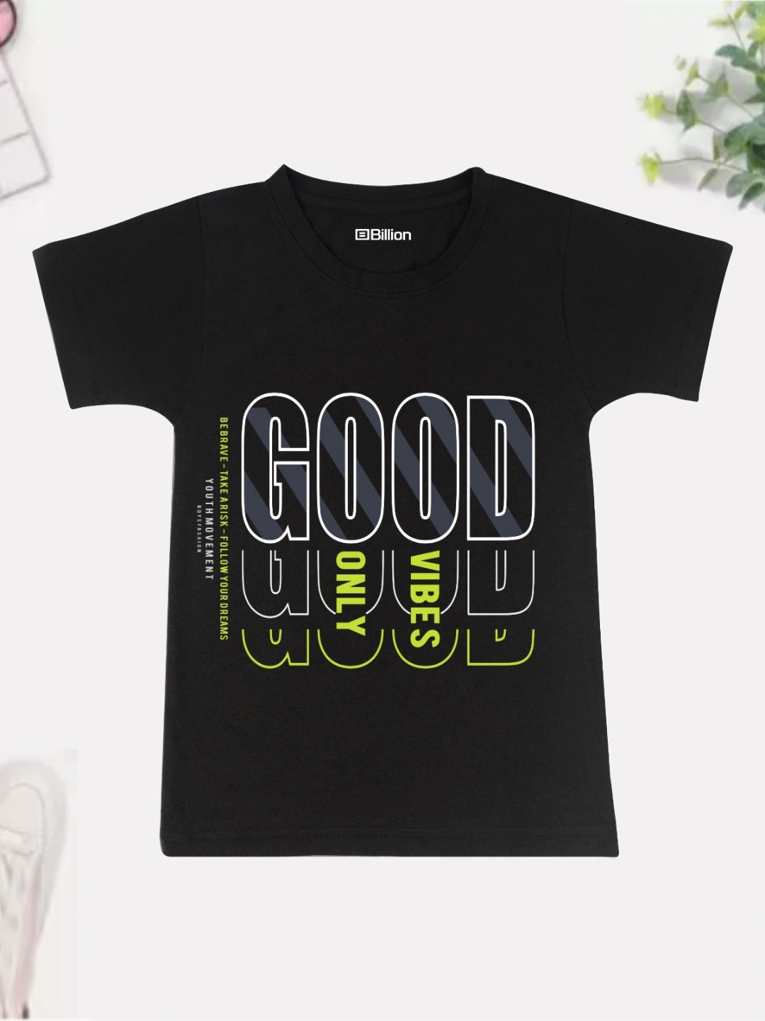 

Billion Boys Printed Bio Finish T-shirt, Black