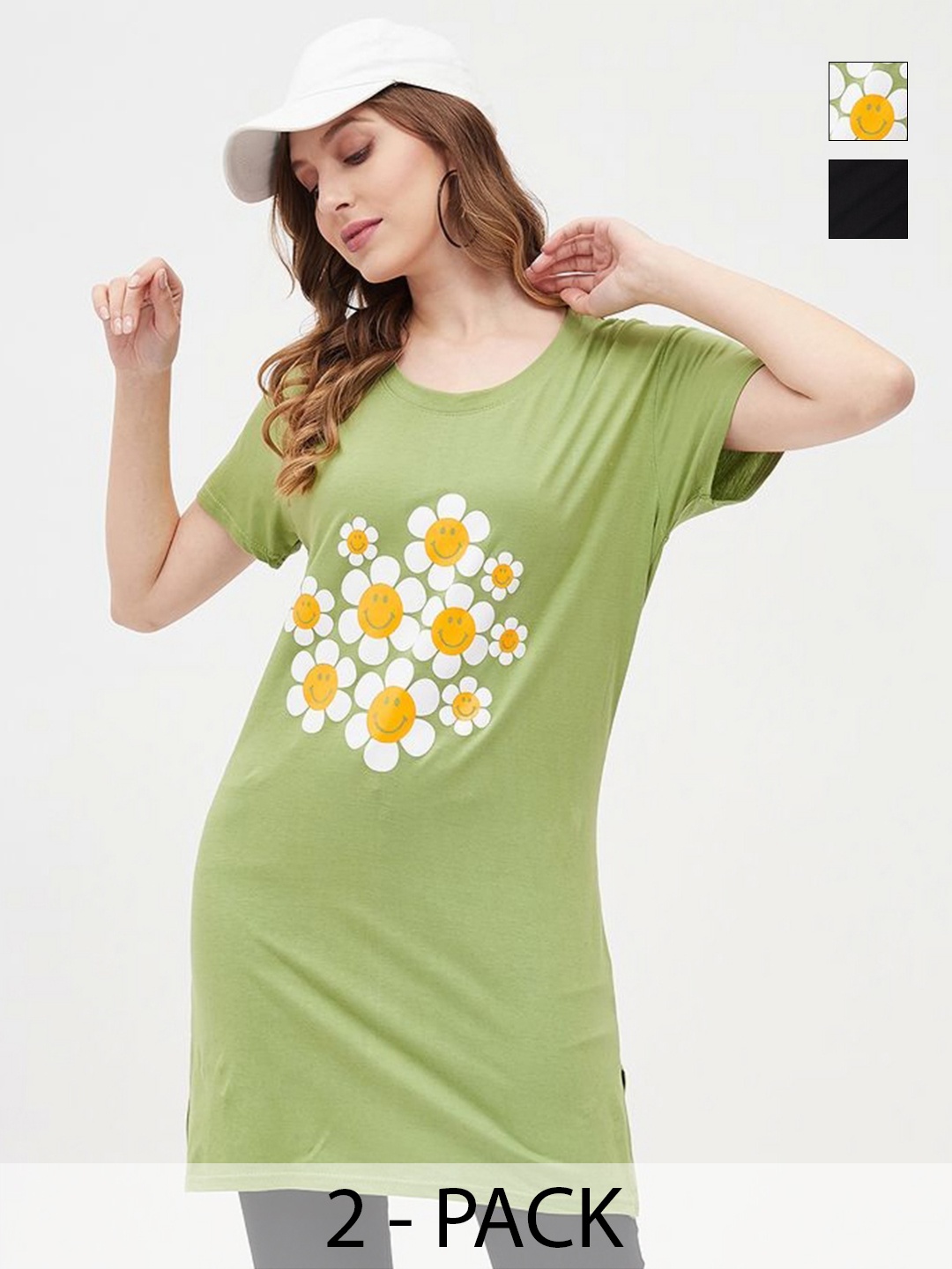 

Dreambe Women 2 Printed Applique T-shirt, Multi