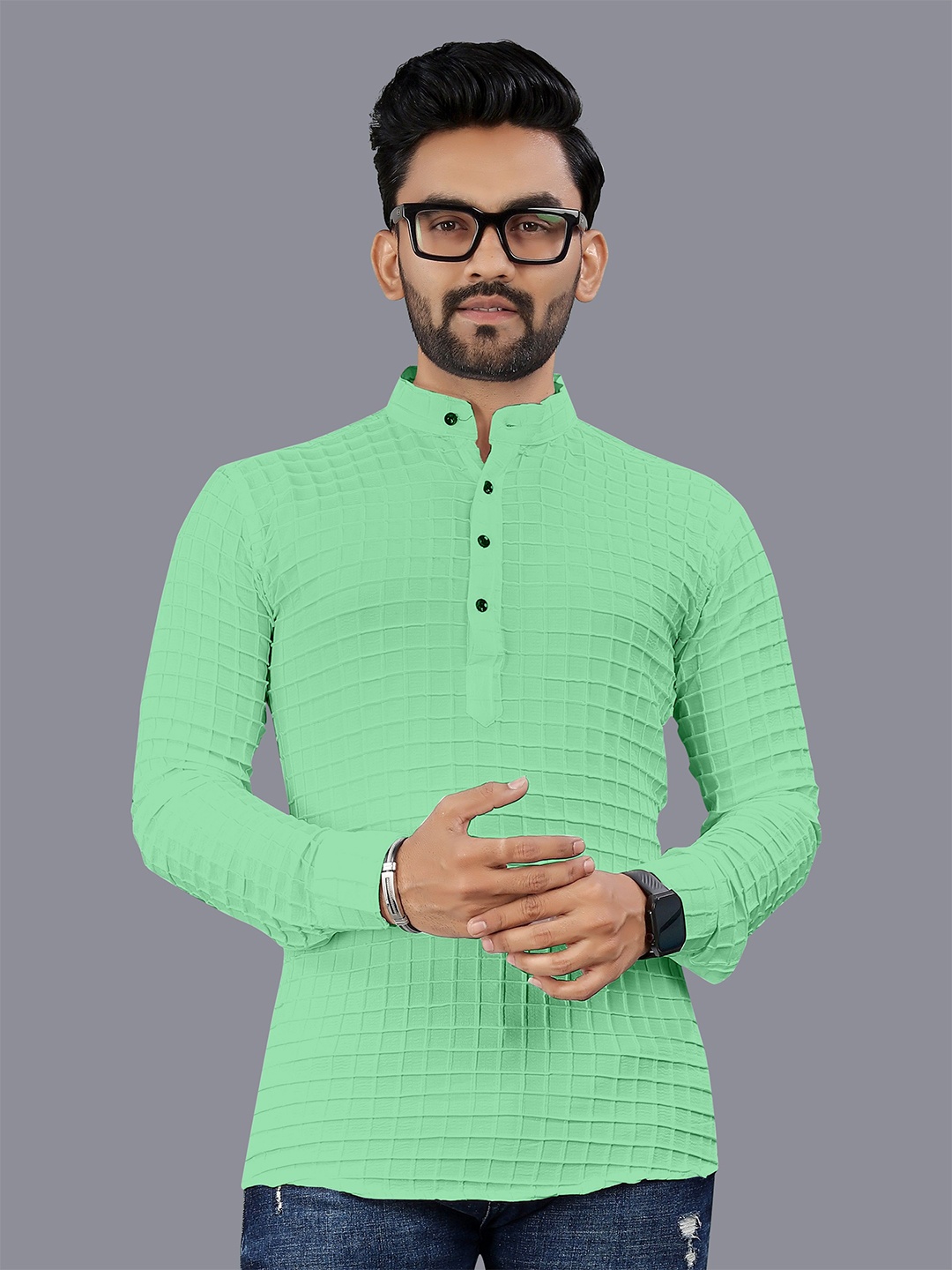 

ZEVBISA Men Relaxed Opaque Casual Shirt, Lime green