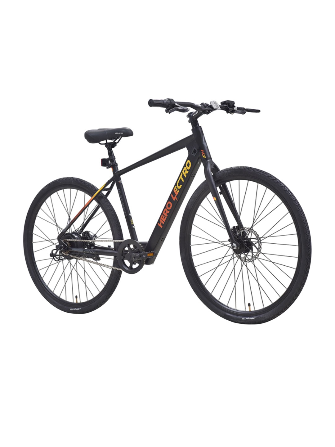 

Hero Lectro H3 700C Carbon Steel Single Speed Electric Cycle, Black