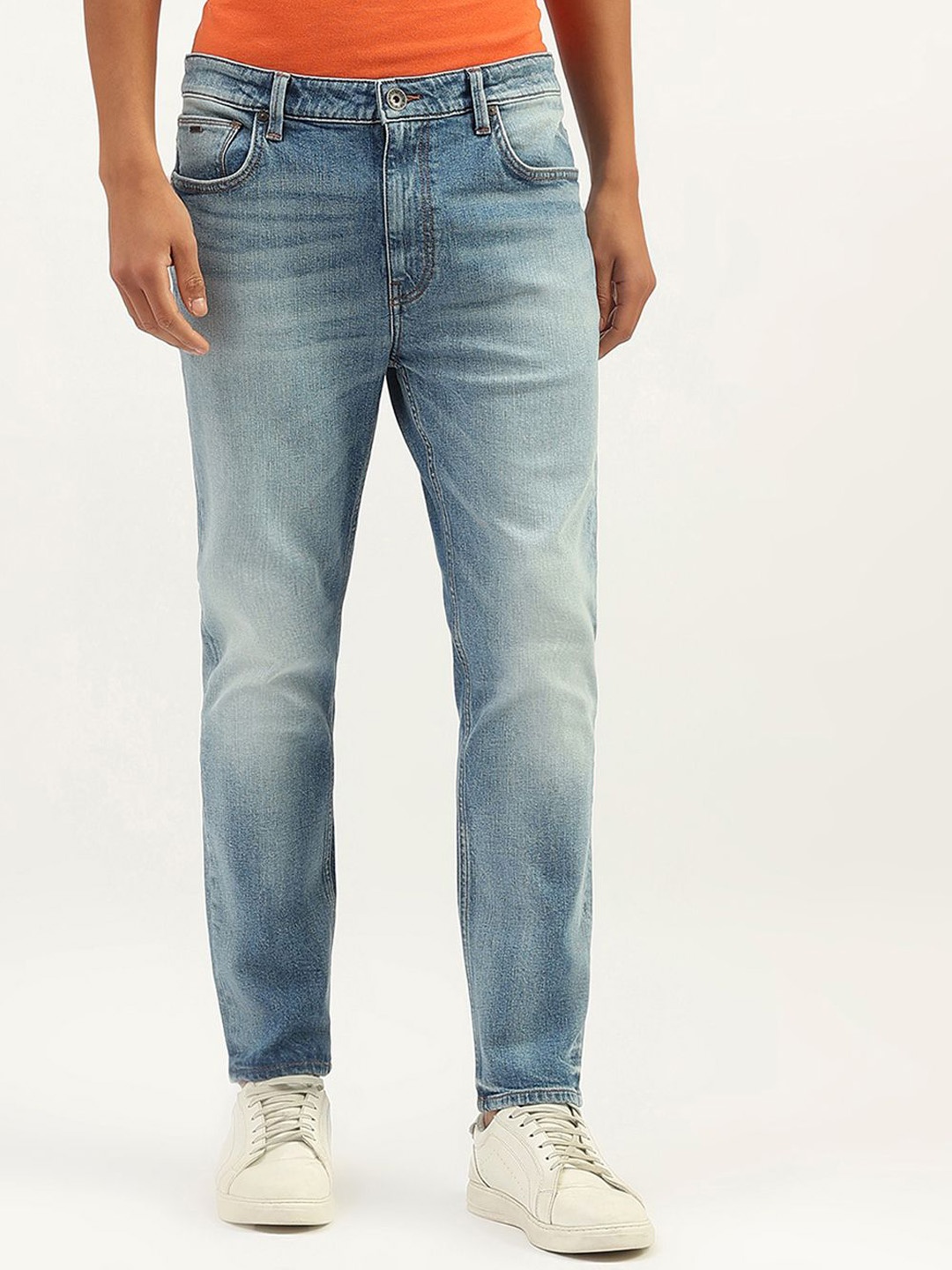 

United Colors of Benetton Men Light Fade Slim Fit Light Shade Mid Rise Jeans, Blue