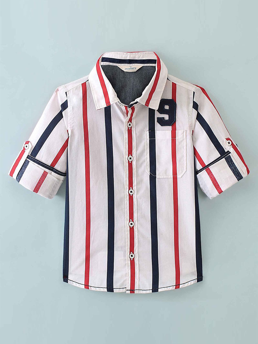 

Infinity Boys Multi Stripes Opaque Striped Casual Shirt, White