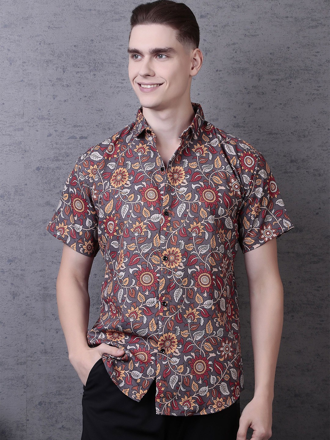 

TATER GARMENTS Women Comfort Floral Opaque Printed Party Shirt, Multi