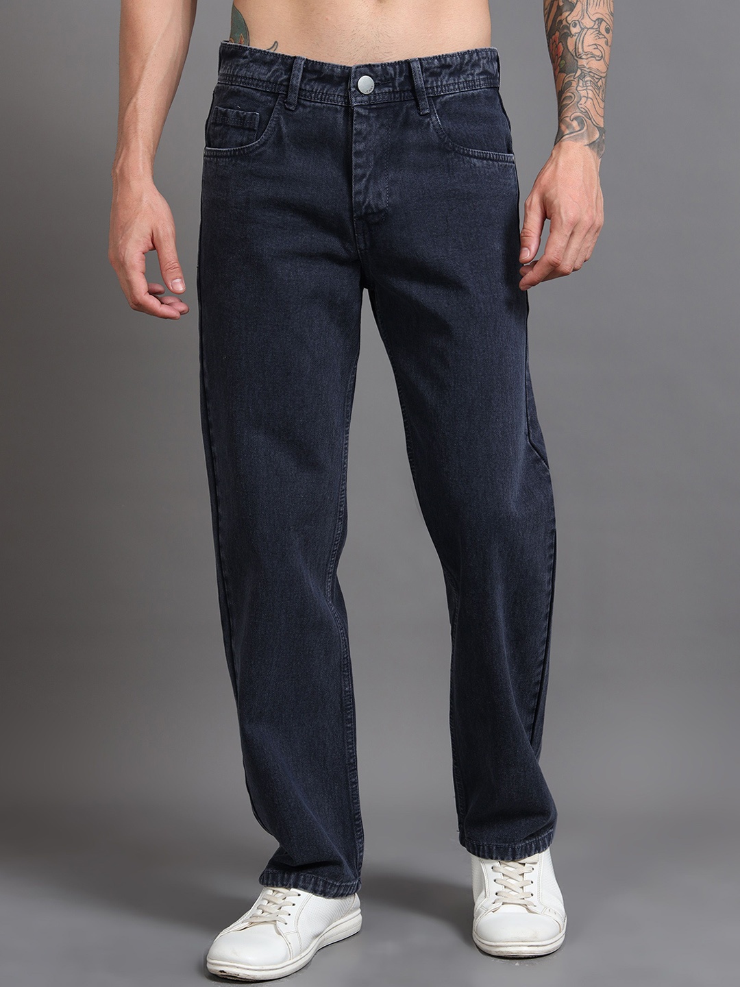 

Kolor Fusion Men Loose Light Fade Jeans, Navy blue
