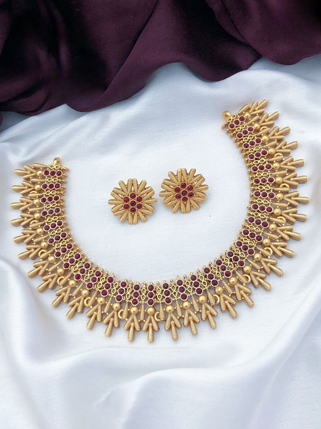 

Anouk Gold-Plated American Diamond-Studded Choker Jewellery Set
