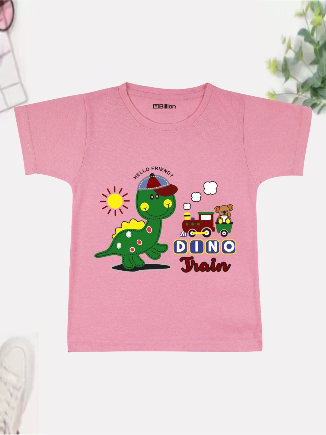 

Billion Boys Printed Bio Finish Applique T-shirt, Pink